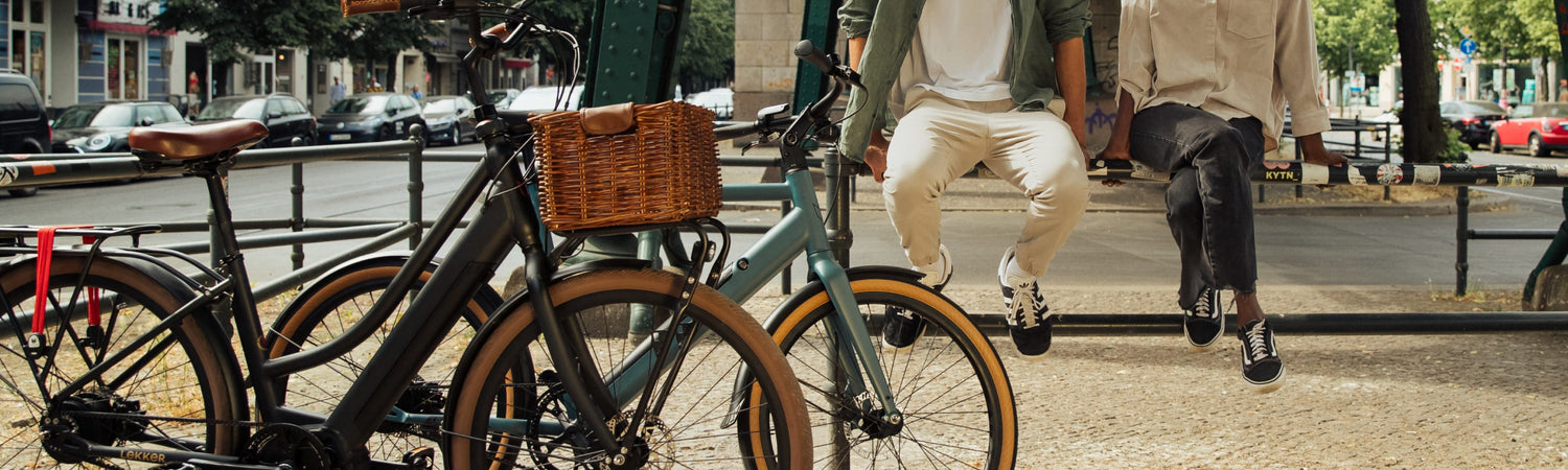 Two friends with Jordaan and Amsterdam eBikes